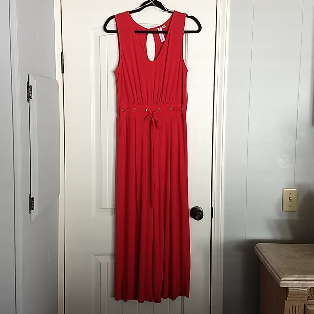 Emma & Michele Red Sleeveless Jumpsuit